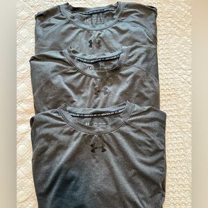 Under Armour Men’s Gray Compression Heat Gear Performance Tees (set of 3)